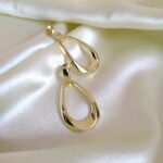 vintage inspired polished gold oval drop earrings (copy)